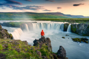 Majestic landscape of Godafoss waterfall, 